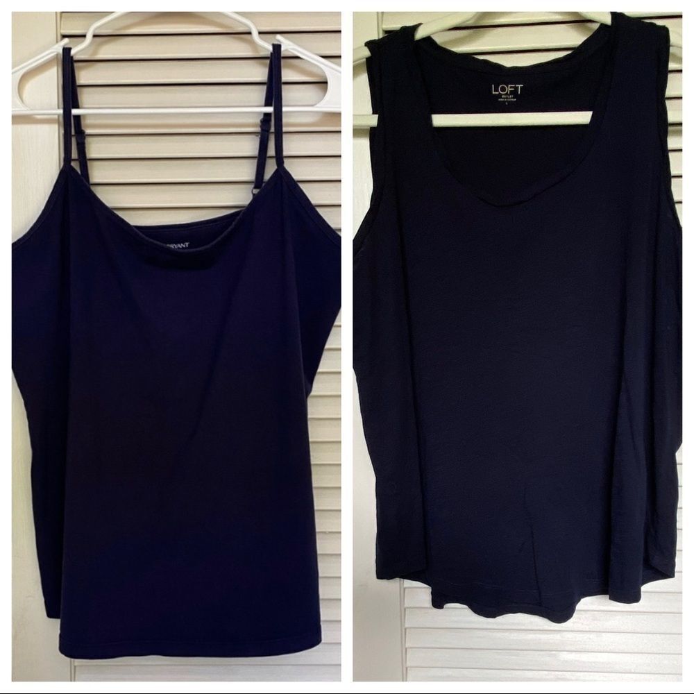Lane Bryant‎ & Loft navy tank top 2 pack